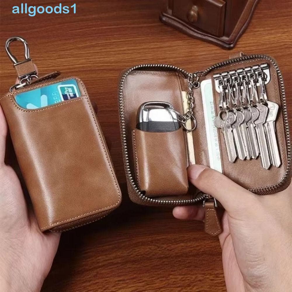 Bolsa Organizadora De Chaves ALLGOODS , Carteira Retrô Fashion Para De Carro , Portátil De Couro PU Com Zíper Armazename
