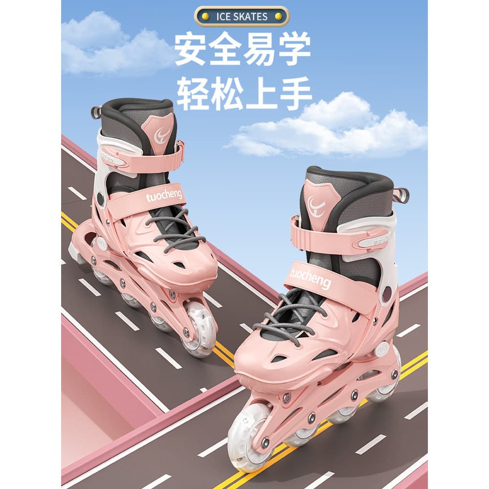 [Em estoque] Patins Tobcheng para crianças, meninas e meninos, iniciantes, patins em linha para meninas, patinação para 