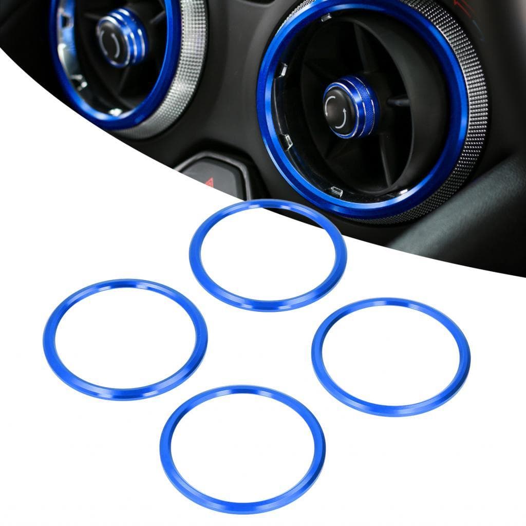 Ar condicionado ventilação capa guarnição 4 pçs/set anel de saída ac para estilo interior do carro