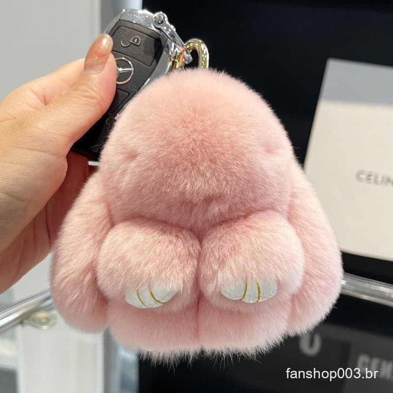14 cm imitação fofa de coelho Rex cabelo boneca pequeno coelho pingente de carro chaveiro Mini saco de coelho peludo pin