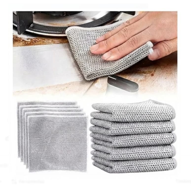 5/10/20 Pcs Panos De Limpeza De Arame De Aço Metálico Cozinha Panela Toalhas De Prato Mágica Unica Camada Reforçada