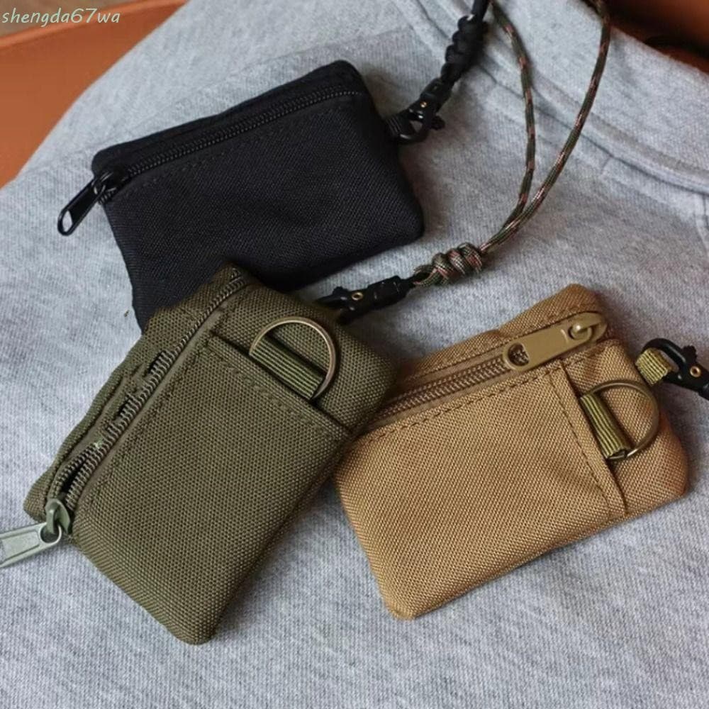 Bolsa De Moedas Pendurada No Pescoço SHENGDA , Mini Carteira Quadrada Casual De Tecido Oxford , Com Cordão Porta-Cartões