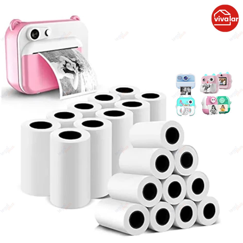 Kit 30 Bobinas Térmicas Brancas - Refil para Mini Impressora Portátil e Câmera Instantânea