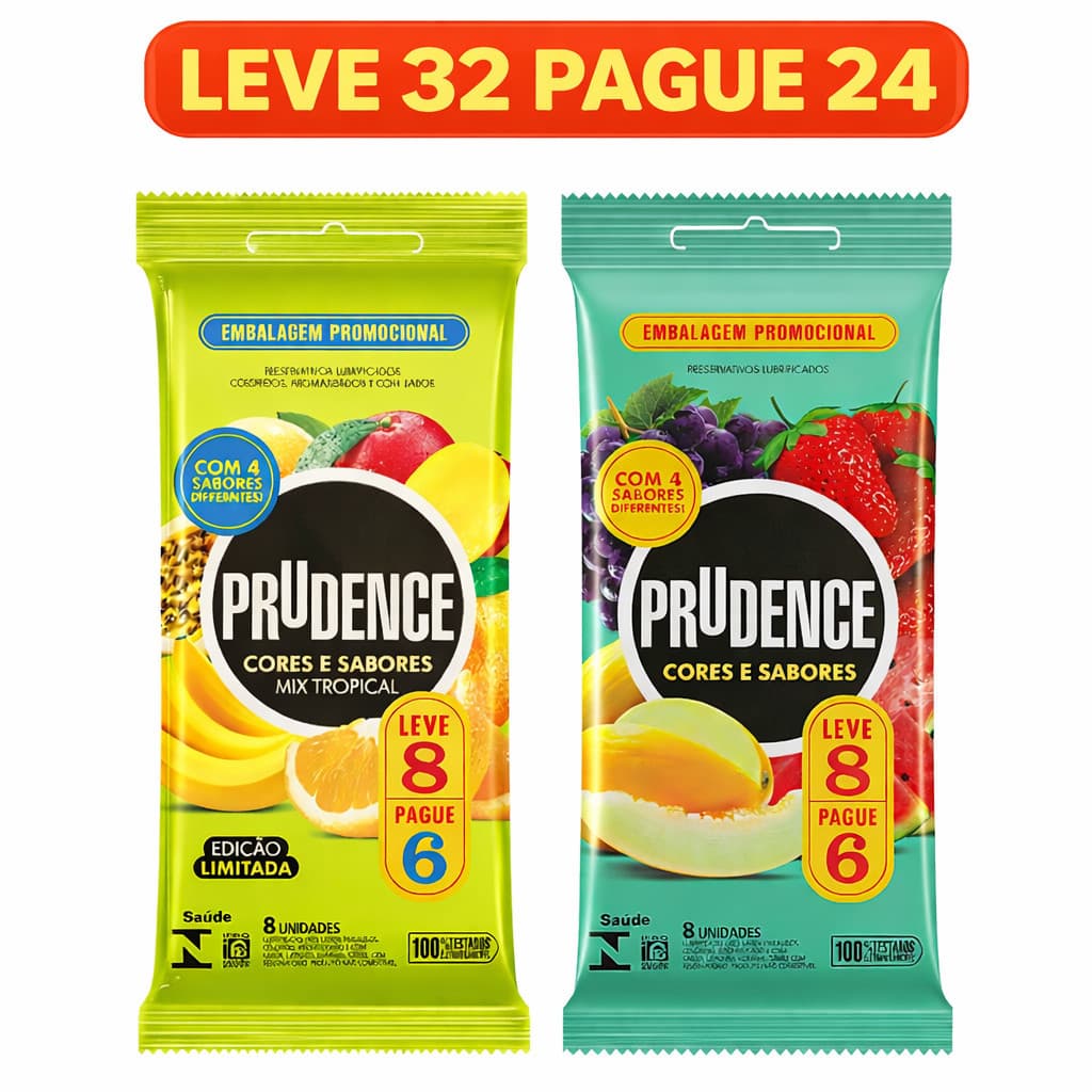 Kit Mix Sabores Leve 32 Pague 24 Preservativo Camisinha - Prudence