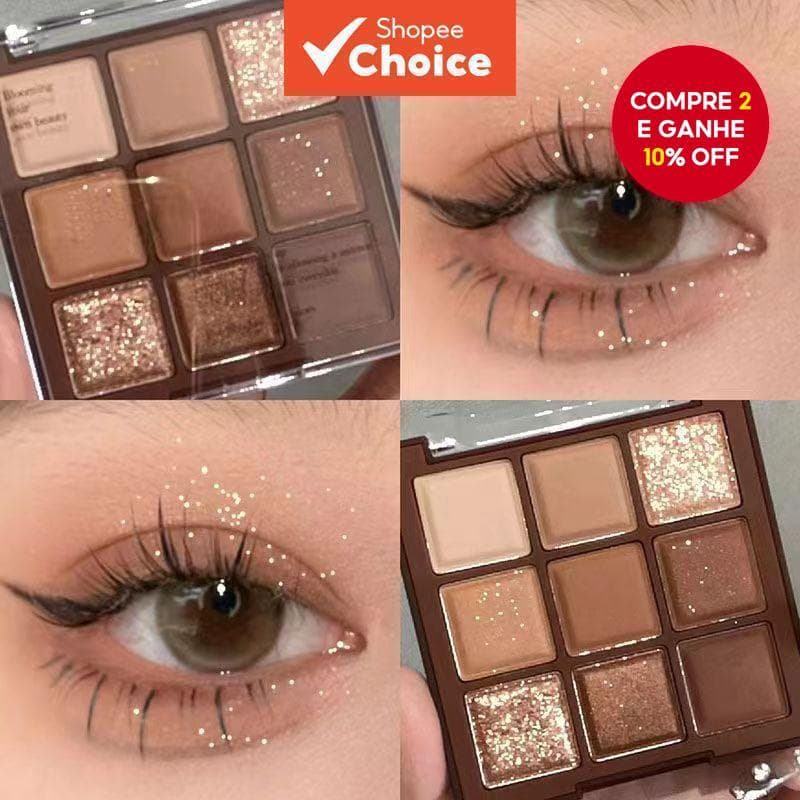 Paleta De Sombras De Chocolate De 9 Cores JADED , Tons De Terra Foscos E Brilhantes , Alto Pigmento , Escolha Oficial .