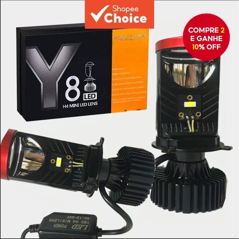 [1 Par] Lâmpada LED para carro Y8 H4 Lâmpada LED para farol