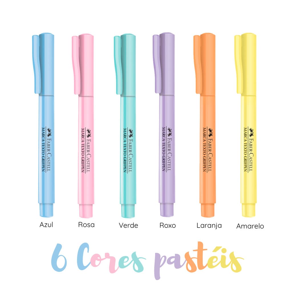 Kit Faber Castell marca texto grifpen cores pastel escolha o seu