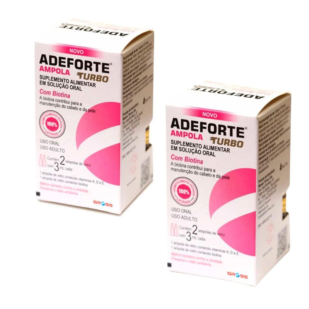 Kit 2 unidades do Suplemento Vitamínico Adeforte Turbo + Biotina 3ml | Vitaminas A, D, E e Biotina