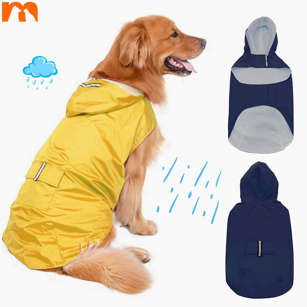 【Muhsinpet】Capa De Chuva Para Cachorro Capa de chuva à prova d'água Capa de chuva para cães reflexiva para o exterior