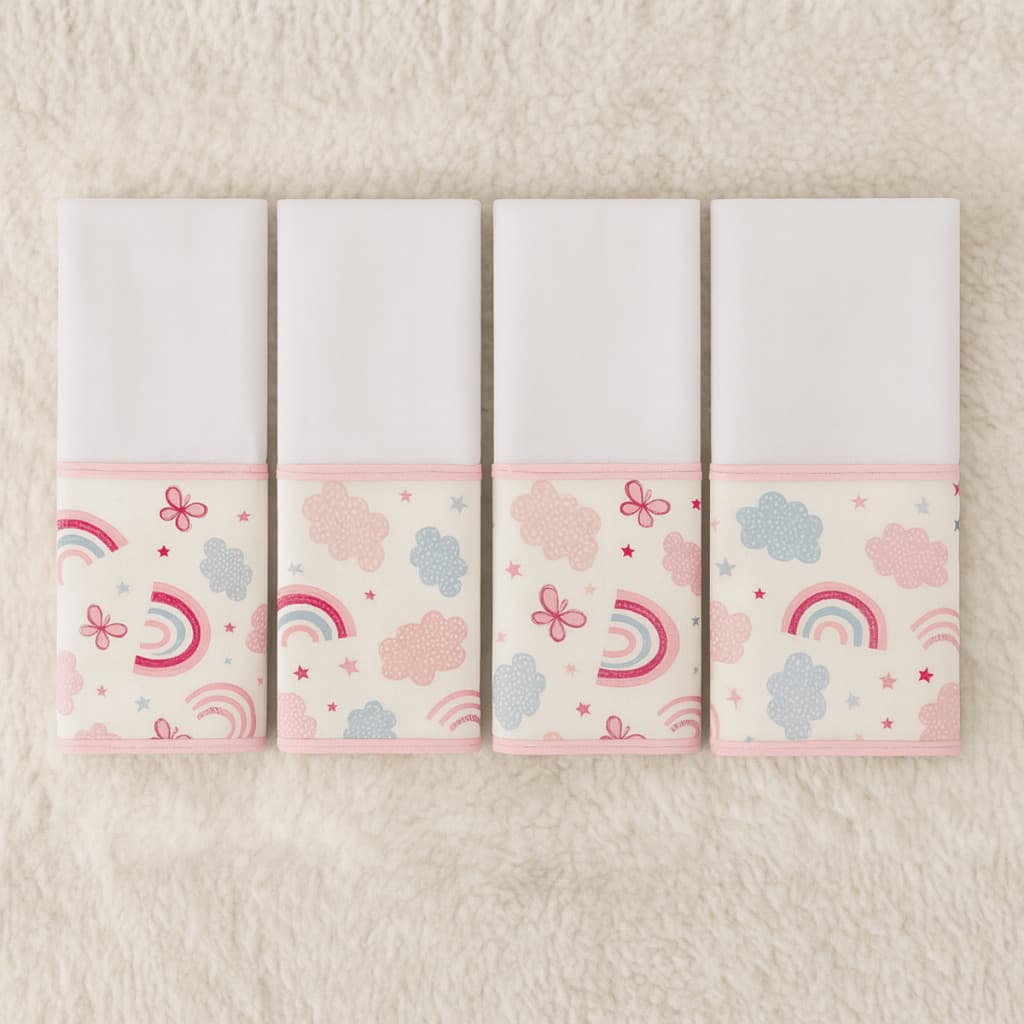 Kit 4 Fraldinhas de Boca Delicadas Toque Macio para o Dia a Dia