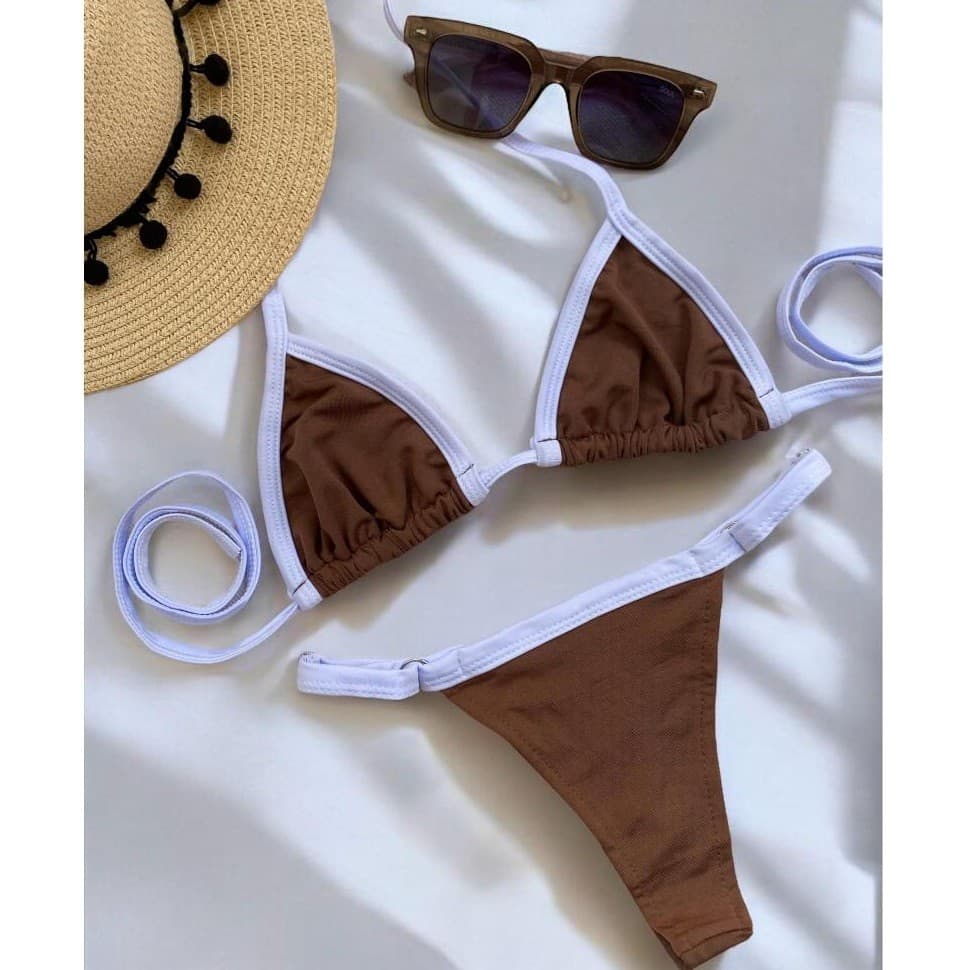 Biquini Fita Marquinha Duas Cores Cortininha Regulavel Fio Dental