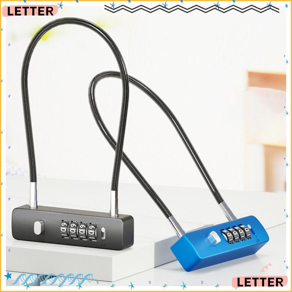 Fechaduras De Combinação De 4 Dígitos Com Letras , Trava De Bicicleta Versátil Corda De Aço Armário De Cabo Durável 30/6