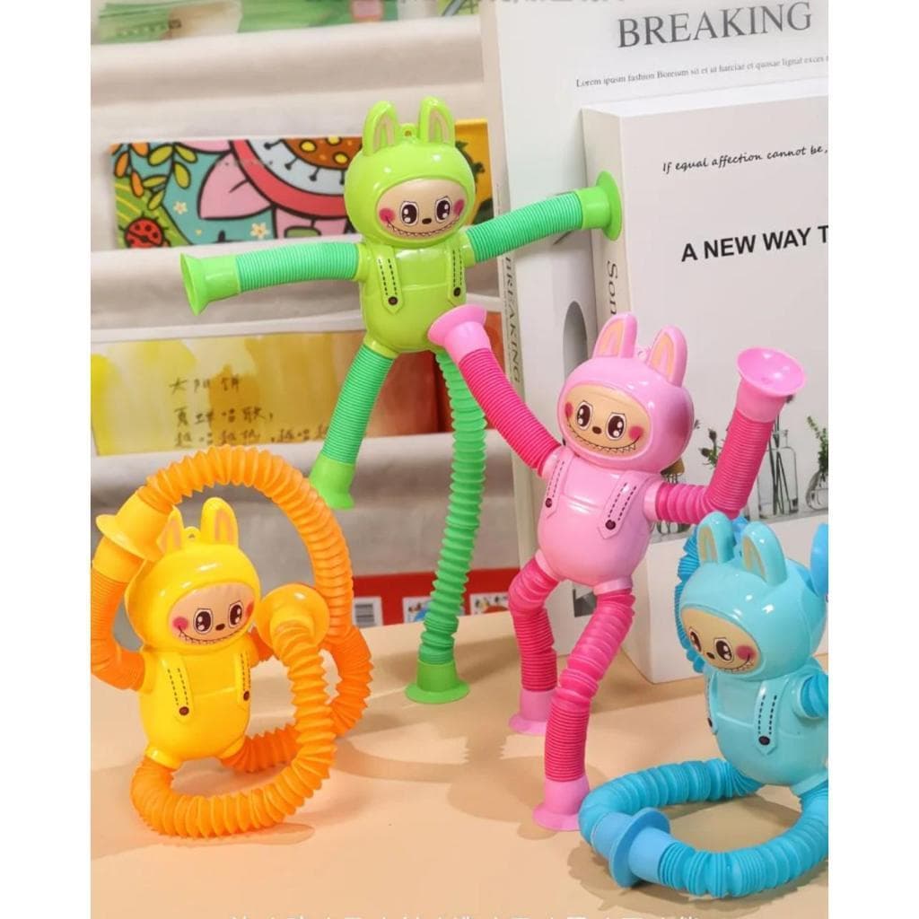 Robô Cartoon Tubo Telescópico Fofo Descompressão Design Criativo Brinquedo yan_shop_brasil
