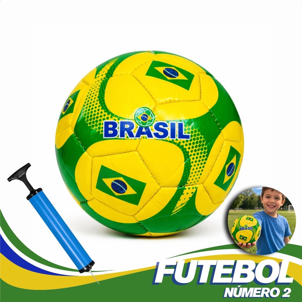 Mini Bola De Futebol Brasil Copa do Mundo Pequena Seleção Infantil