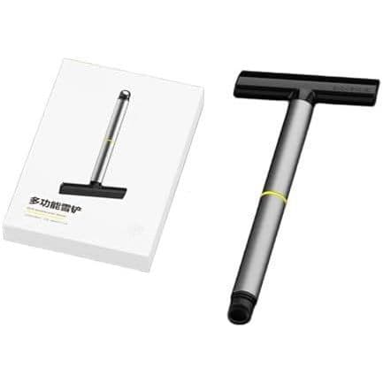 Conjunto de raspador de gelo para para-brisa de carro multifuncional com gancho de limpeza de pneus em liga de alumínio 