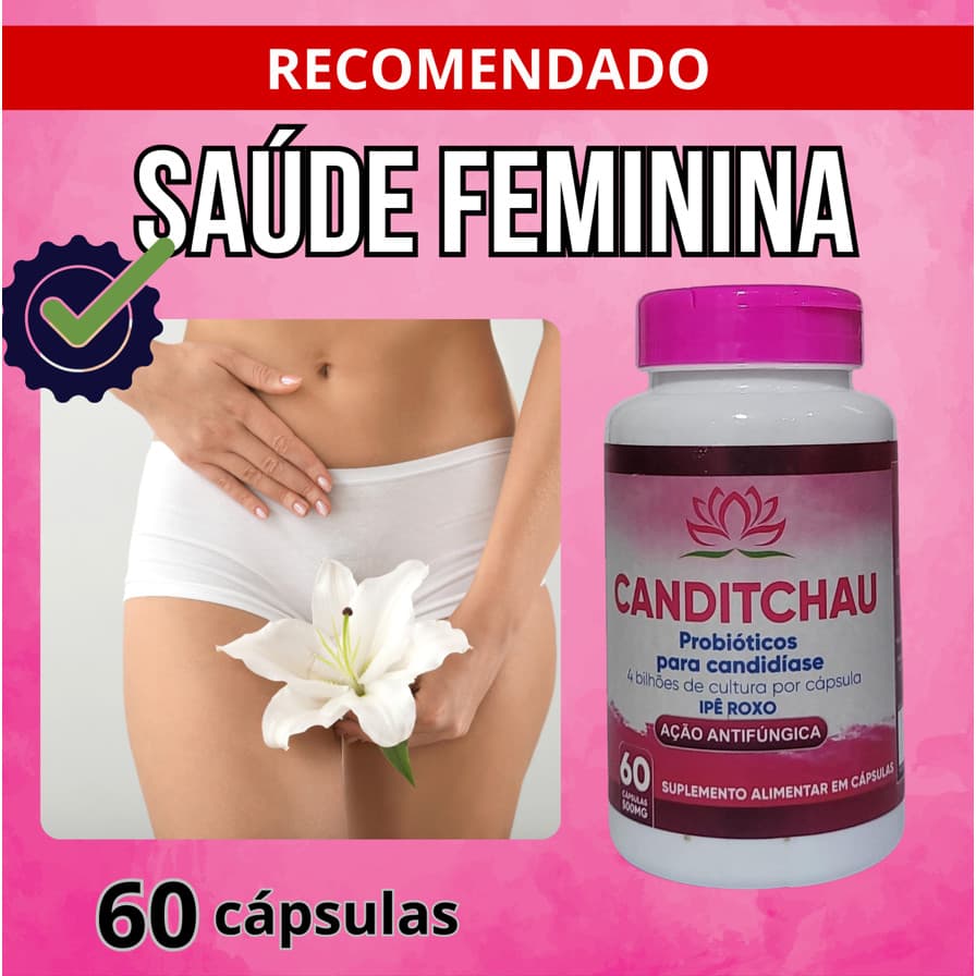 Canditchau Cáps Probióticos Candidíase Fungos Feminino, Flora Intestinal Bem-Estar Intimo