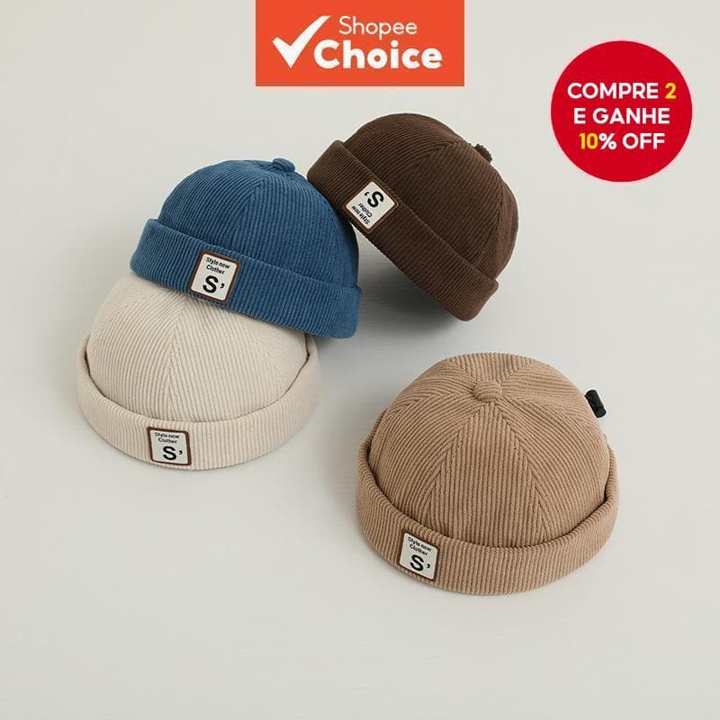 Carta De Cor Sólida Chapéu Sem Borda Para Crianças Com Aquecimento Ajustável Meninos E Meninas Casual