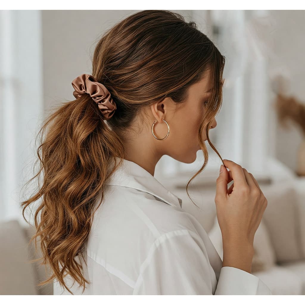 Kit 5 Scrunchie Cetim Xuxinha de cabelo - Elástico de Cabelo