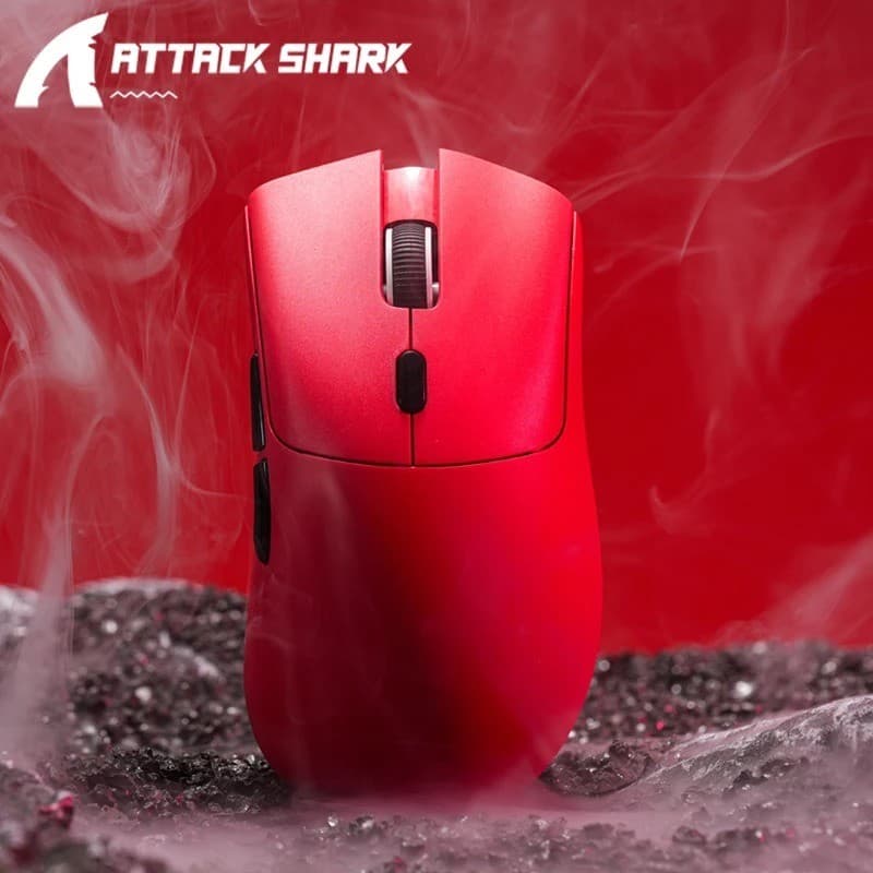 ATTACK SHARK R1 Mouse Para Jogos Sem Fio 55g Leve 18K DPI Sensor Óptico Conexão Tri-Modo 2.4G/Com/BT5.2 HUYU 20 Milhões 