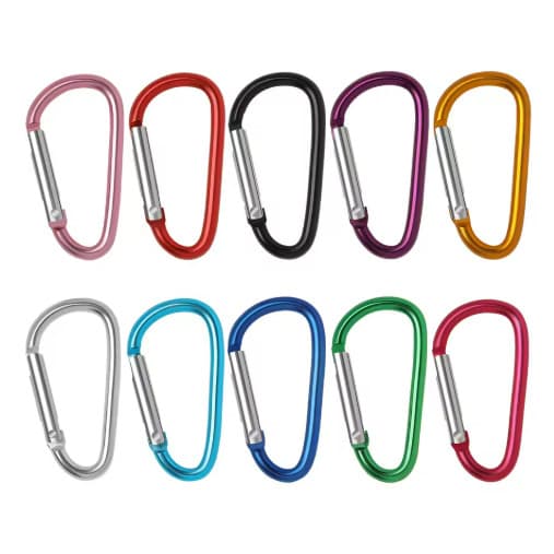 mosquetão, 1 unidade, chaveiro de alumínio, d-ring fivela gancho clipe chaveiros acampamento