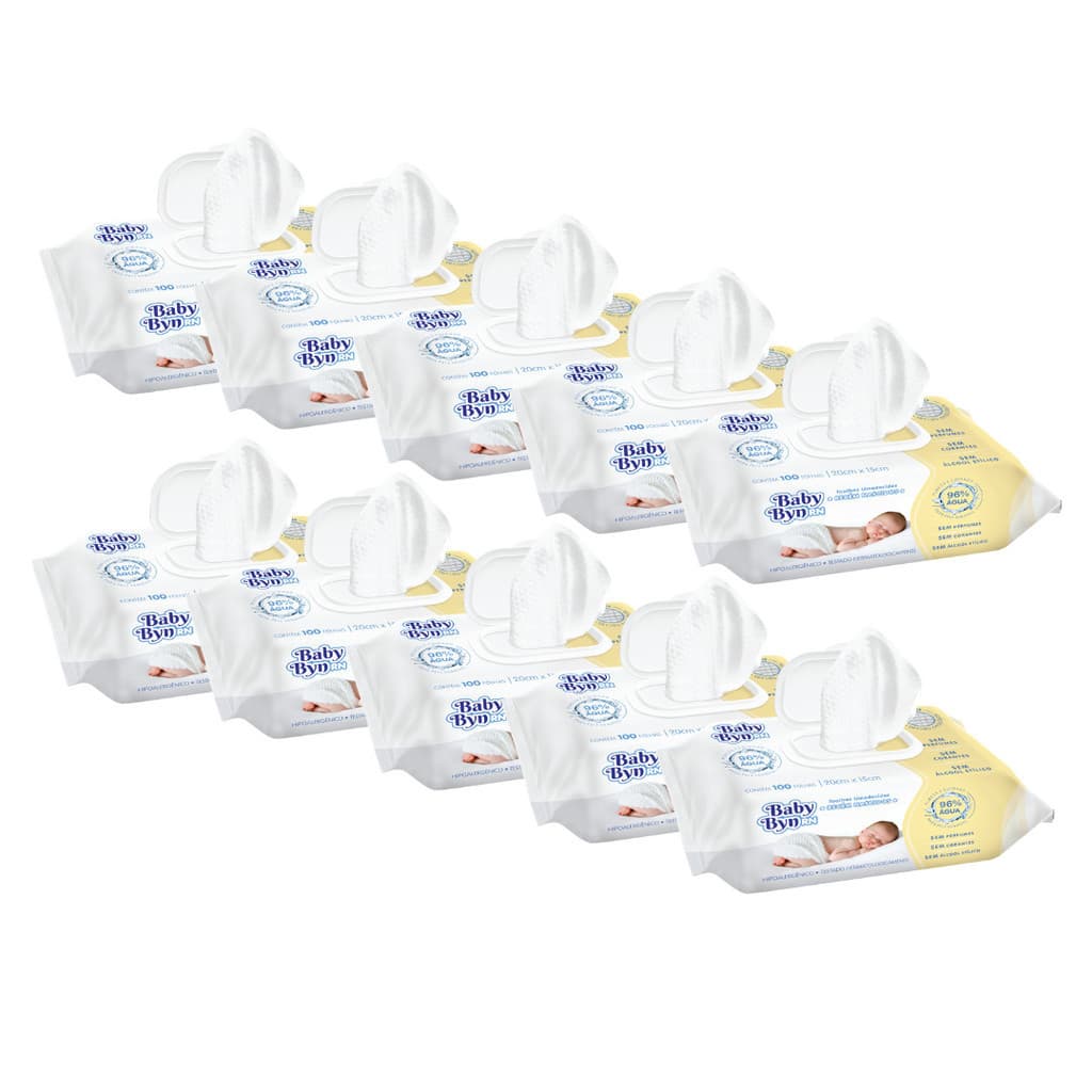 Lenço toalha umedecida Baby Byn Recém Nascido 1000 unidades