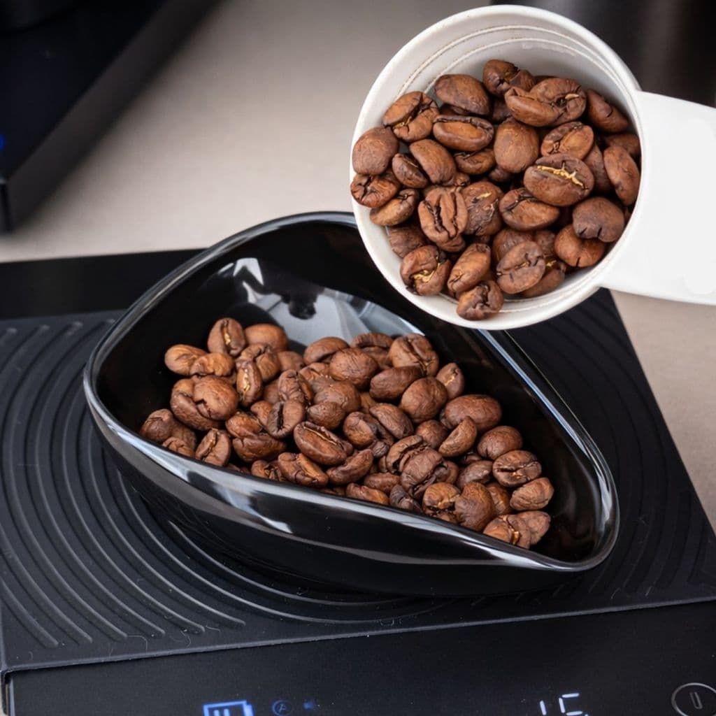 Copo Medidor de Grãos Café Cerâmica Preto Barista Dose Perfeita Sem Erro