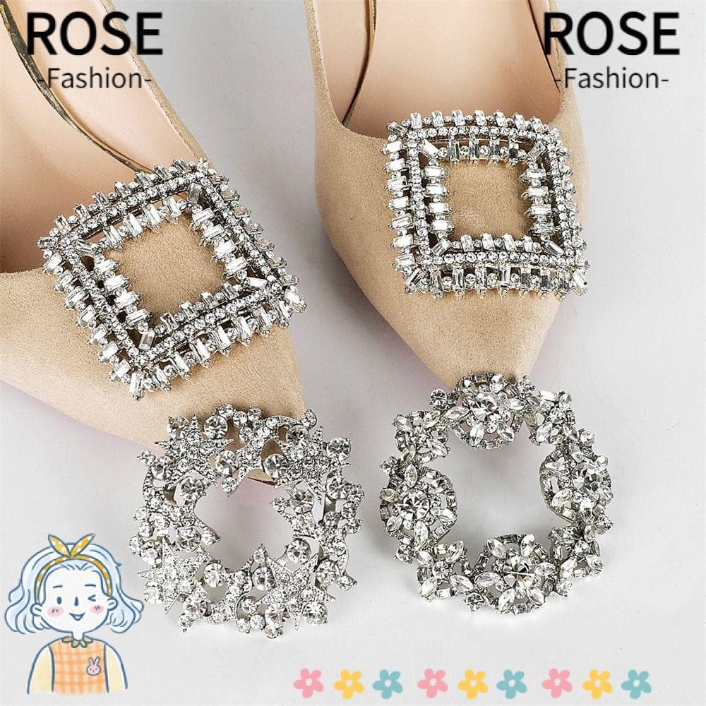 ROSEGOODS 1 Par De Clipes Para Sapatos , Decorações De Strass , Salto Alto , Decorativos Brilhantes