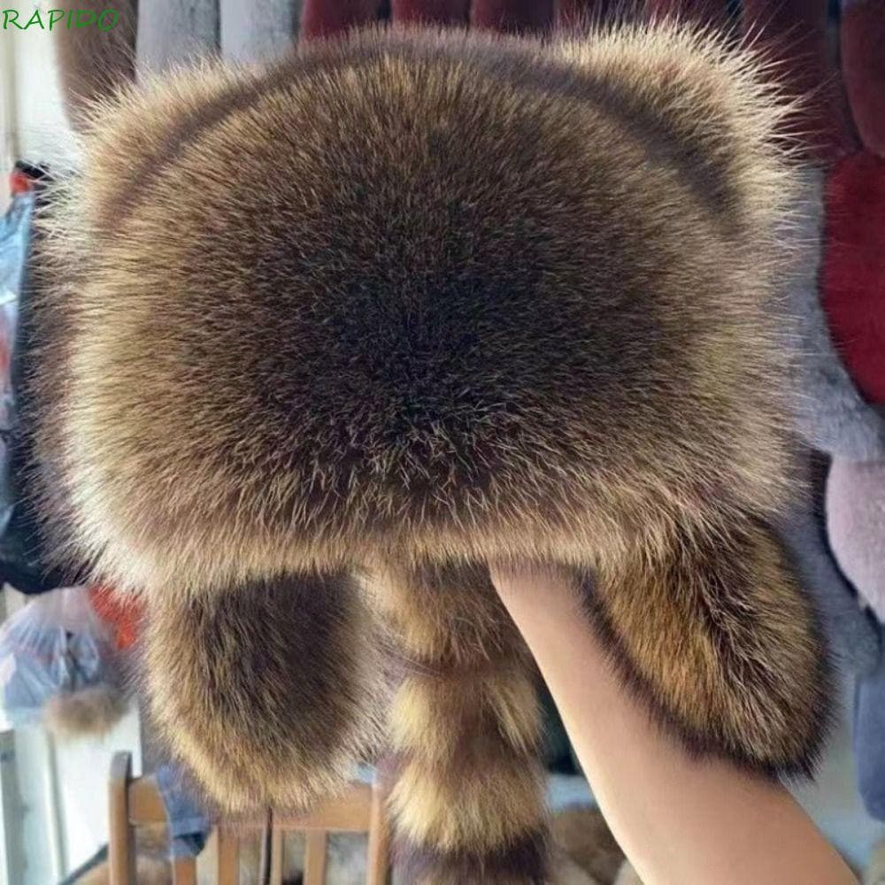 Chapéu De Cauda De Guaxinim RAPIDO , Pelúcia Com Design De Moda Para Pais E Filhos Grosso Quente À Prova De Frio Vento