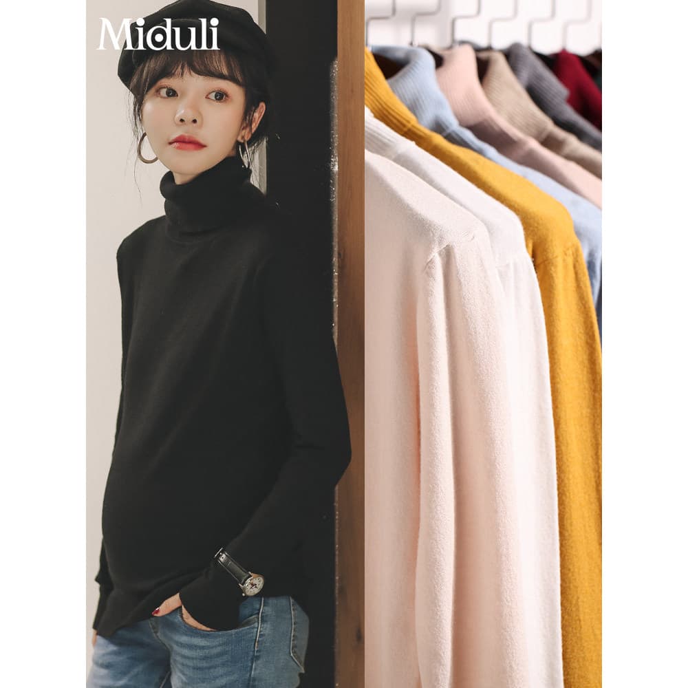 Miduli roupa de maternidade primavera topo primavera outono camisola de malha outono inverno interior de manga comprida 