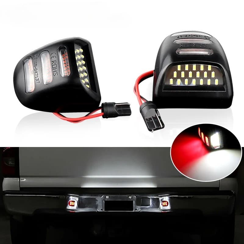 2 Pçs LED Luz Da Placa De Licença Tubo DRL Vermelho Para Chevy Silverado GMC Sierra 1500 2500 3500 Yukon XL Cadillac Esc