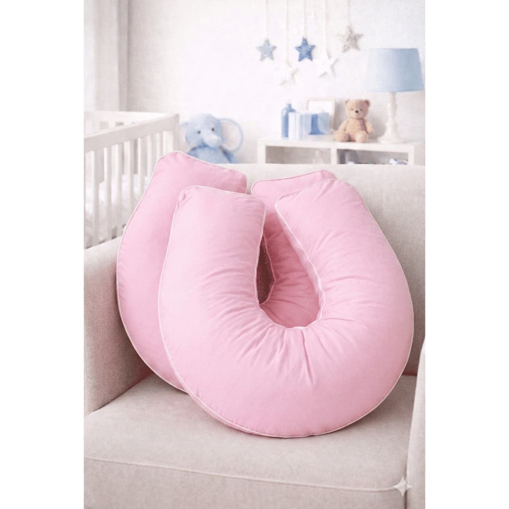 Almofada de amamentação grande estampada e lisa formato U apoio enxoval de bebe amamentar