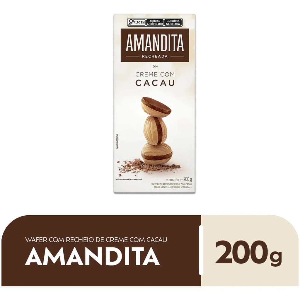 Wafer Recheado Amandita Sabor Chocolate 200g