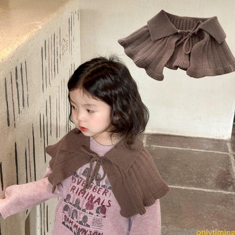 onlytiming Xale Malha Cor Sólida Para Bebês Meninas Macio E Alça Quente Amarrada Falsa R