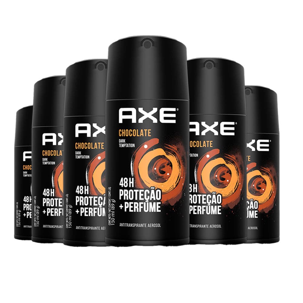 Kit Desodorante Antitranspirante Aerosol Axe Dark Temptation - 6 unidades