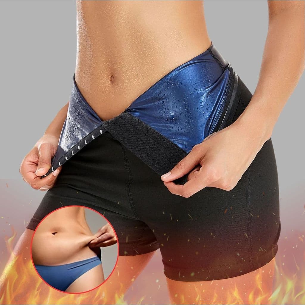 Bermuda Sauna Modeladora com Ajuste em Ganchos e Efeito Térmico para Atividades Físicas Emagrecimento