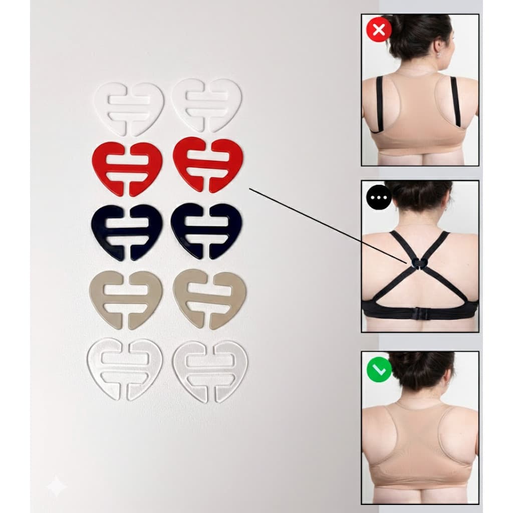 Clip para alças de sutiã Kit com Clips para juntar alças Modelo Coração zfit