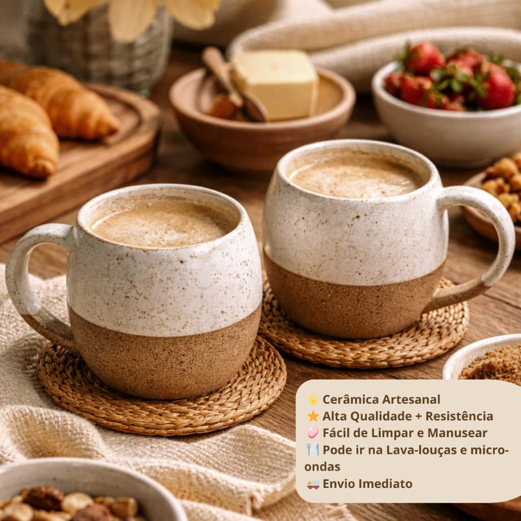 Xícara Orgânica Bojuda 120ml Feita à Mão de Cerâmica Artesanal Café Chá Caneca Expresso Louça Coffee