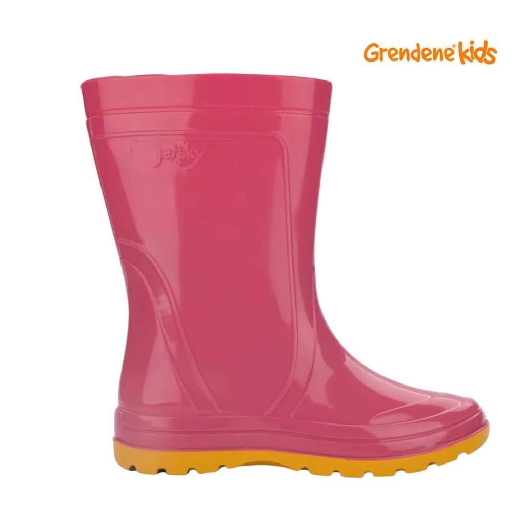 Bota Infantil Borracha Rosa Solado Amarelo 35/36 Grendene
