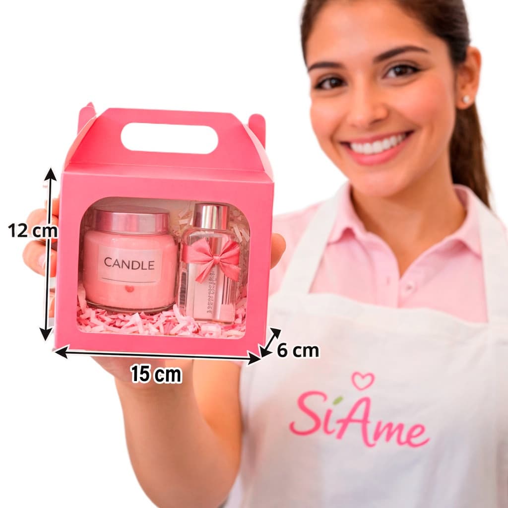 Caixa Embalagem Maleta 15x12x6 com Visor para Doces Sabonete Perfume Kit Presente. em 6 cores