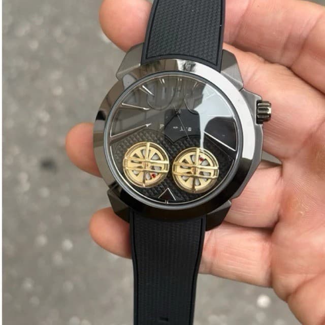 Relogio Masculino 45MM Batman Turbina Luxo em Aço Inoxidável Pulseira de Borracha Com Caixa