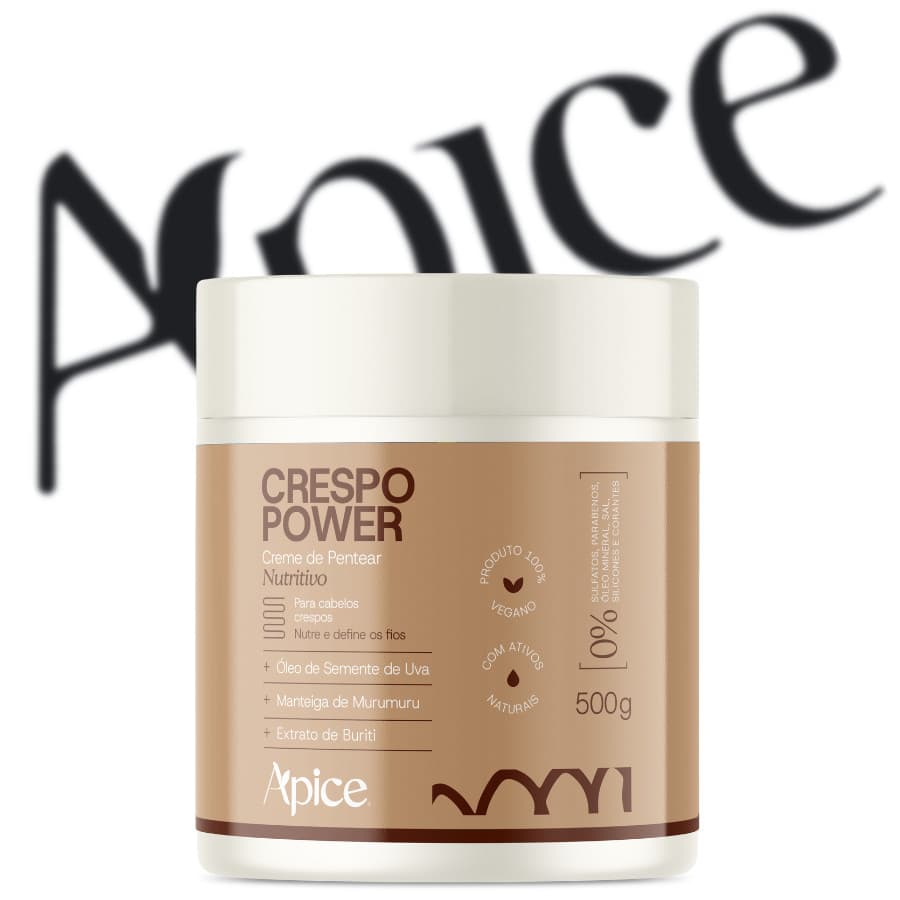 Creme de Pentear Crespo Power Nutritivo - APSE - 500g - 100% VEGANO