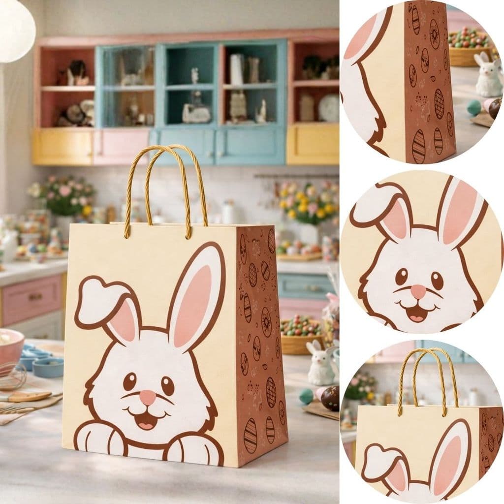 50 SACOLA COELHO CORAÇÃO M 20X15X25CM 3286 (LC) PASCOA 2026