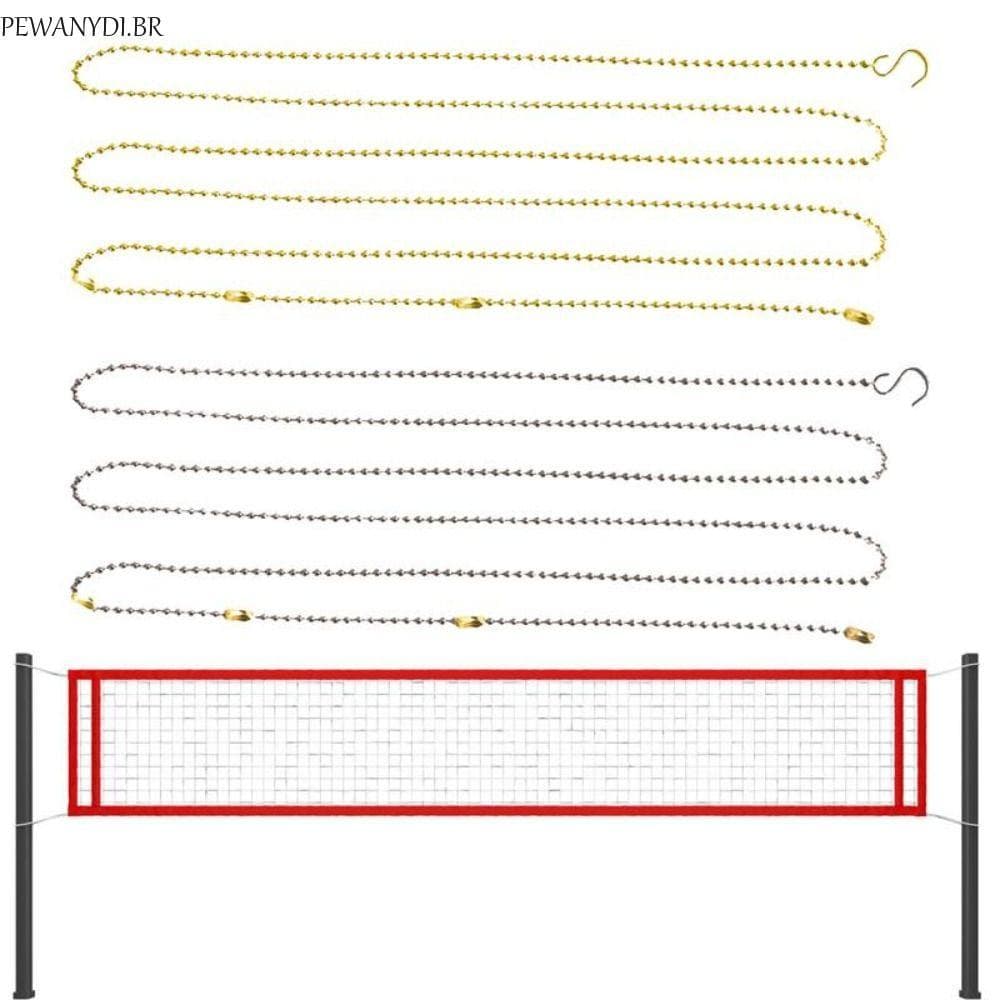 Corrente De Altura Da Rede De Vôlei PEWANYDI , Medida Dourada E Prateada De 2.5 M/8.2 Pés , Ferramenta Com Ganchos