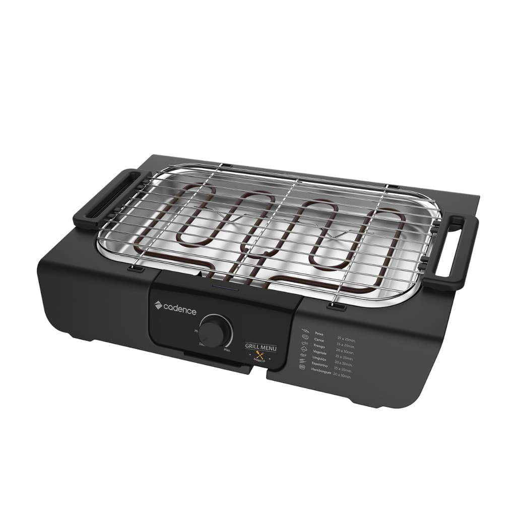 Churrasqueira Elétrica Grill Menu 127V 1800W GRL810 Portátil Desmontável Preto - Cadence