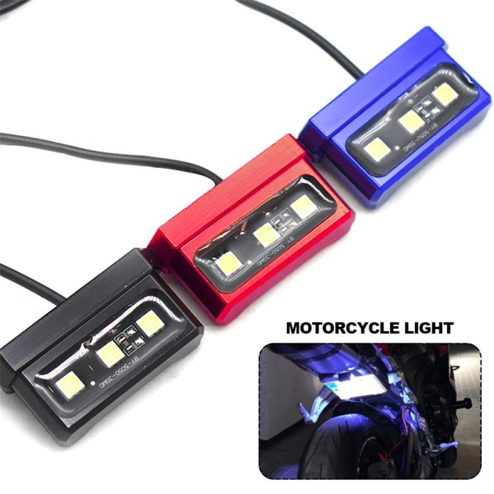 TKEY Universal 3LED 12V Luzes De Placa De Motocicleta Lâmpada Decorativa De Alumínio H7S8
