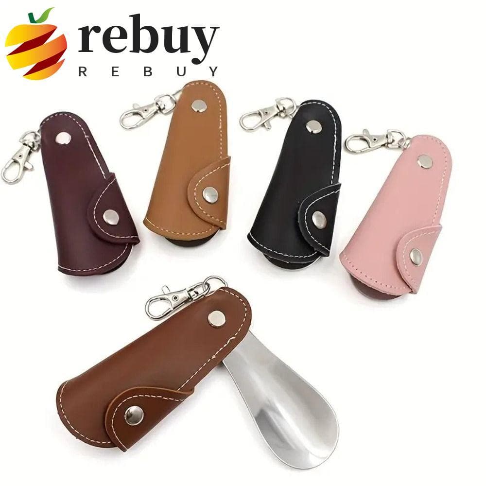 Calçadeira Dobrável REBUY1 , Auxílio Para Desgaste De Sapato Conveniente De Couro , Portátil De Aço Inoxidável