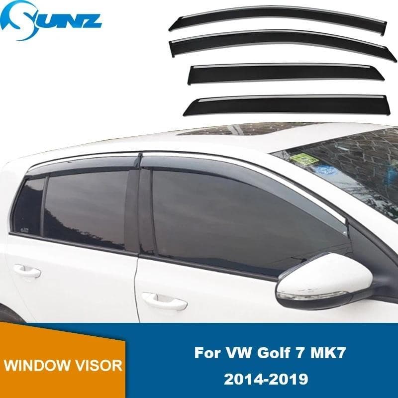 Viseira Da Janela Do Carro Sol Chuva Guarda Para VW Golf 7 MK7 2014 2015 2016 2017 2018 2019 Lado Defletor Pára-Brisa