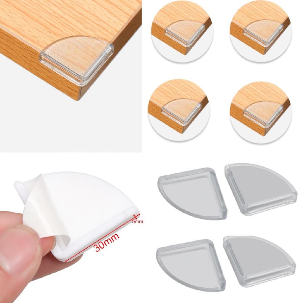 Kit 4 ou 24 Protetor Canto Mesa Silicone Transparente Seguranca Infantil Casa Protecao Antimpacto