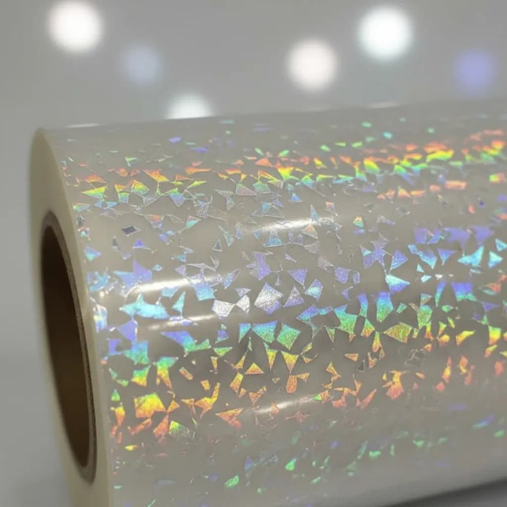BOPP Holográfico 3D Caquinhos 22cm x 10m Brilho – Filme Laminação a Quente Artesanato Personalizados