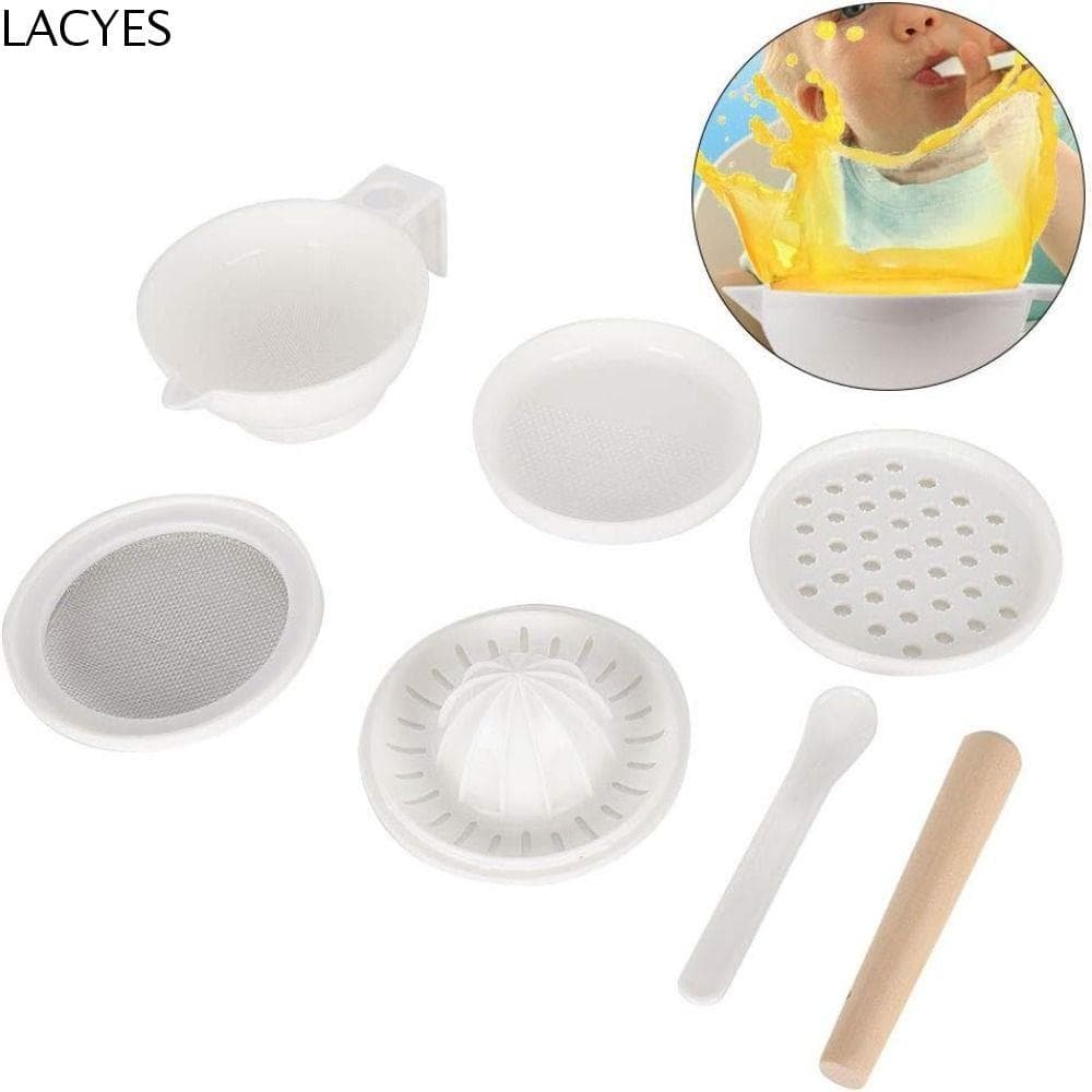 LACYES Conjunto De Tigela De Moagem De Alimentos , 7 Peças , Kit De Moedor Manual Empilhável De Qualidade Alimentar , Fa